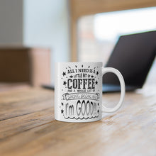 Load image into Gallery viewer, A little bit of coffee and spring break Mug/ White